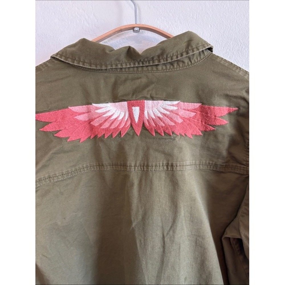 Idyllwind Western Boho Military Shirt Jacket Patches Embroidery Pockets - Picture 11 of 14